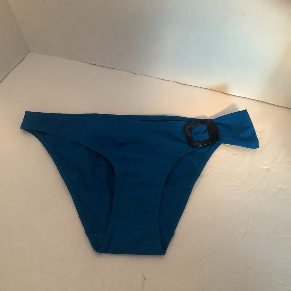 Bikini Bottom Only Turquoise with Black Buckle XS Simone Perele New with Tags